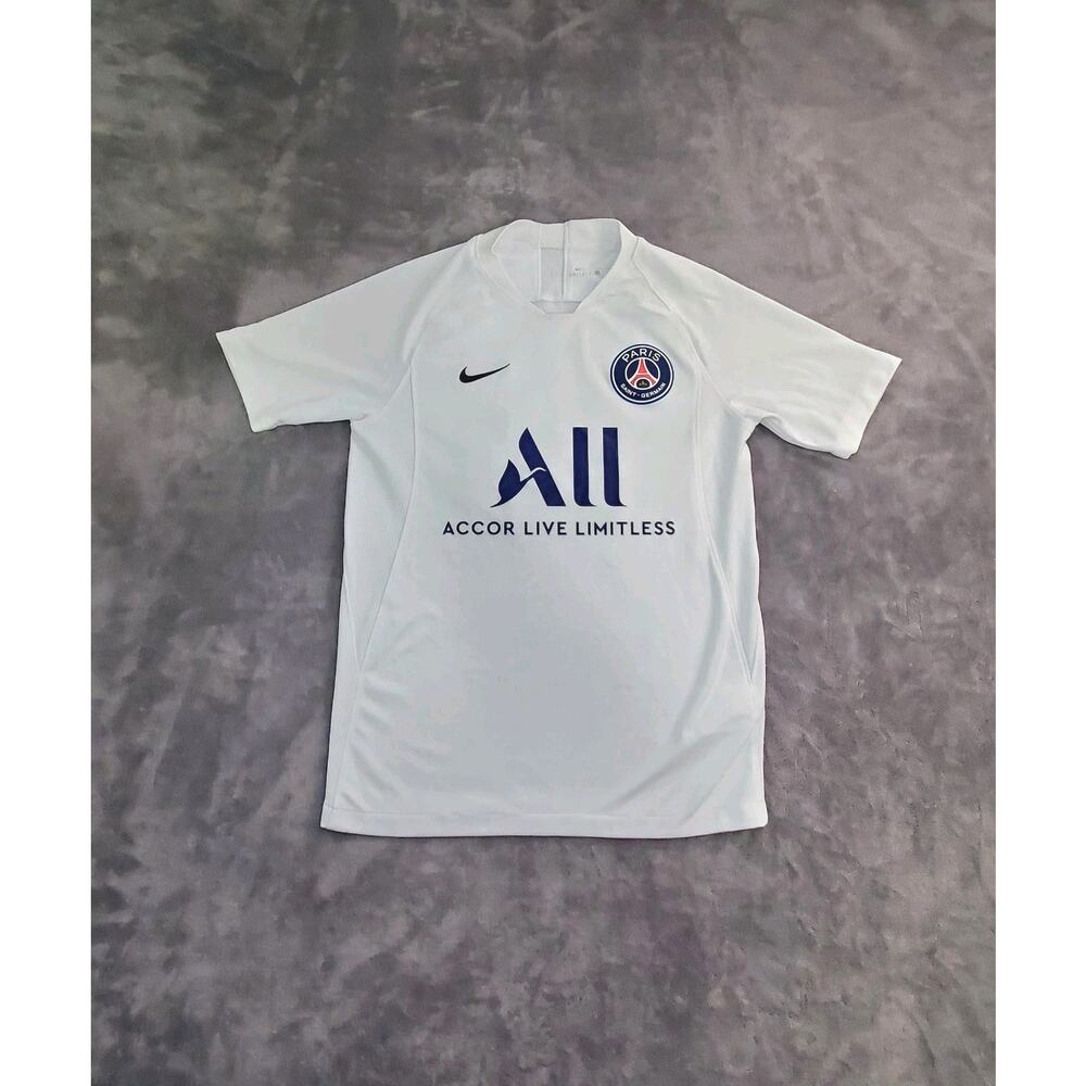 Nike Paris Saint Germain Youth Sz L Soccer Shirt Jersey Training White C1-52